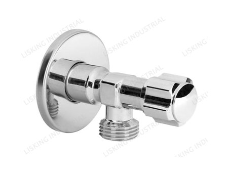 LSK-VL501 Brass angle poppet valve with rosette and metal knob