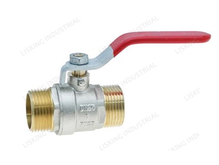 LSK-VL105 BRASS BALL VALVE (ROBINET A BOISSEAU SPHERIQUE LAITON) MALE/MALE RED HANDLE PN25								