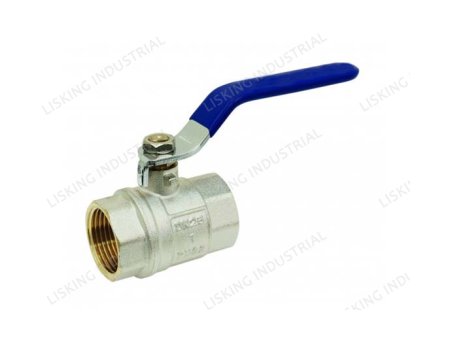 LSK-VL107 BRASS BALL VALVE (Vanne à sphère laiton) - F / F - STANDARD BORE - FLAT BLUE STEEL HANDLE								