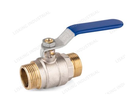 LSK-VL112 BRASS BALL VALVE (ROBINET A BOISSEAU SPHERIQUE LAITON) MALE/MALE BLUE HANDLE PN25								