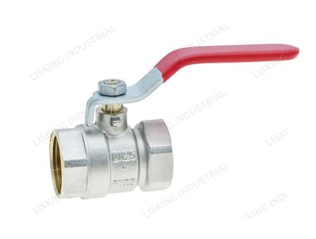 LSK-VL101 BRASS BALL VALVE (ROBINET A BOISSEAU SPHERIQUE LAITON) FEMALE/FEMALE RED HANDLE PN25								
