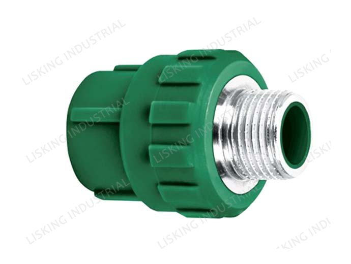 Green PPR MALE COUPLING (COPPER THREAD)pipe nipplehose adapterbsp