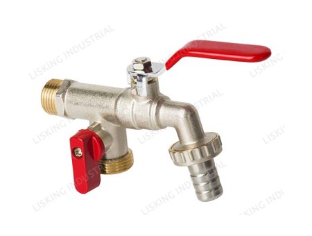 LSK-VL202 BRASS BIBCOCK (ZAWÓR KULOWY CZERPALNY) WITH TWO OUTLETS							