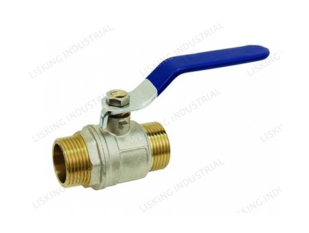 LSK-VL111 BRASS BALL VALVE (Vanne à sphère laiton) - M / M - STANDARD BORE - FLAT BLUE STEEL HANDLE								
